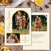 Cartes Pour Fêtes Annuelles Elegant Modern Gold Arch 3 Photo Christmas