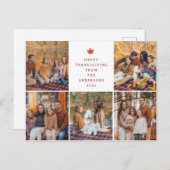 Cartes Pour Fêtes Annuelles Elegant Modern Happy Thanksgiving Autumn 5 Photo (Devant / Derrière)