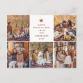 Cartes Pour Fêtes Annuelles Elegant Modern Happy Thanksgiving Autumn 5 Photo (Devant)
