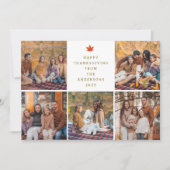 Cartes Pour Fêtes Annuelles Elegant Modern Happy Thanksgiving Autumn 5 Photo (Devant)