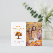 Cartes Pour Fêtes Annuelles Elegant Modern Happy Thanksgiving Autumn Photo (Debout devant)