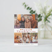 Cartes Pour Fêtes Annuelles Elegant Modern Happy Thanksgiving Autumn Photo (Debout devant)