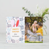 Cartes Pour Fêtes Annuelles Elegant Modern Patterns Happy Easter Photo (Debout devant)