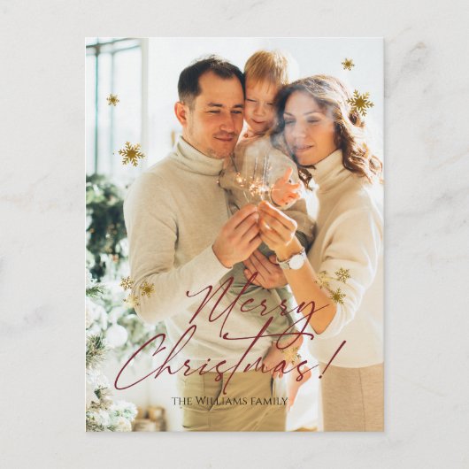 Cartes Pour Fêtes Annuelles Elegant Modern Photo Merry Christmas (Devant)