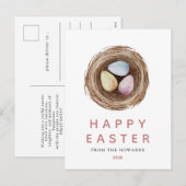 Cartes Pour Fêtes Annuelles Elegant Modern Simple Easter Eggs | Happy Easter (Devant / Derrière)