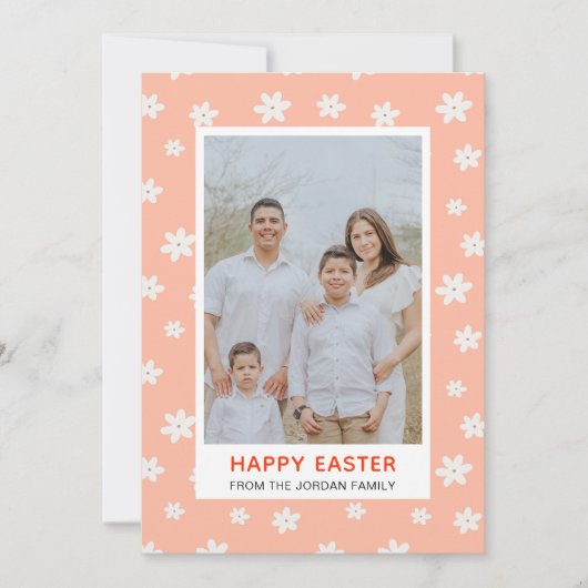 Cartes Pour Fêtes Annuelles Elegant Modern Simple Flower Happy Easter Photo (Devant)