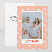 Cartes Pour Fêtes Annuelles Elegant Modern Simple Flower Happy Easter Photo (Devant / Derrière)