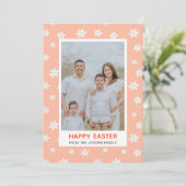 Cartes Pour Fêtes Annuelles Elegant Modern Simple Flower Happy Easter Photo (Debout devant)