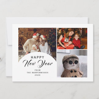 Cartes Pour Fêtes Annuelles Elegant Modern Trendy Happy New Year 3 Photo