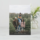 Cartes Pour Fêtes Annuelles Elegant moderne 1 photo Noël Script (Debout devant)