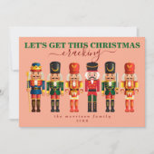 Cartes Pour Fêtes Annuelles Élégant Moderne Funny Pink Nutcracker Noël (Devant)