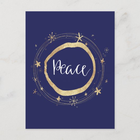 Cartes Pour Fêtes Annuelles Elégant moderne Gold Star Peace (Devant)