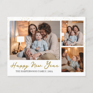 Cartes Pour Fêtes Annuelles Élégant moderne Joyeux Nouvel An 3 photos multiple