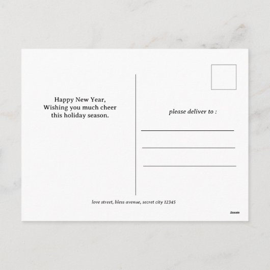 Cartes Pour Fêtes Annuelles Élégant moderne Joyeux Nouvel An 3 photos multiple (Dos)