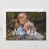 Cartes Pour Fêtes Annuelles Élégant Moderne Joyeux Nouvel An 3 Photos Script H (Devant)