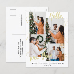 Cartes Pour Fêtes Annuelles Élégant moderne Joyeux Nouvel An 4 photos multiple