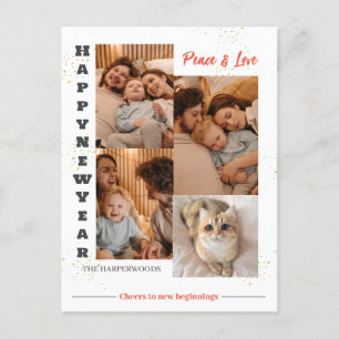 Cartes Pour Fêtes Annuelles Élégant moderne Joyeux Nouvel An 4 photos multiple
