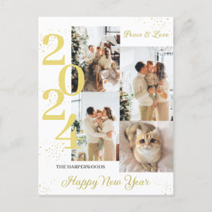 Cartes Pour Fêtes Annuelles Élégant moderne Joyeux Nouvel An 4 Vacances Multip