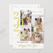 Cartes Pour Fêtes Annuelles Élégant moderne Joyeux Nouvel An 4 Vacances Multip (Devant / Derrière)