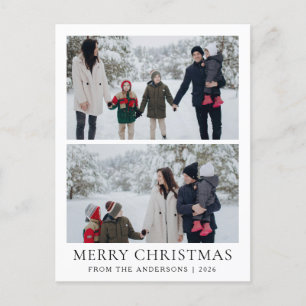 Cartes Pour Fêtes Annuelles Élégant moderne minimaliste Noël Famille 2 Photo