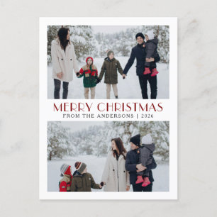 Cartes Pour Fêtes Annuelles Élégant moderne minimaliste Noël Famille 2 Photo