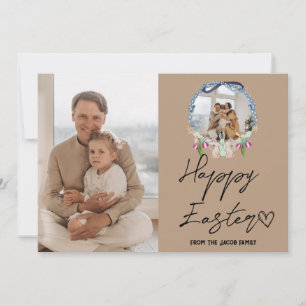Cartes Pour Fêtes Annuelles élégant moderne Pâques, famille deux photo collage