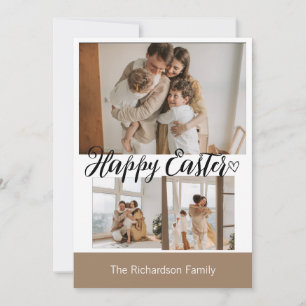 Cartes Pour Fêtes Annuelles élégant moderne Pâques, famille trois photo collag