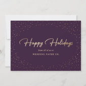 Cartes Pour Fêtes Annuelles Élégant Moderne Purple Gold Foil Script Business (Devant)