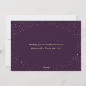Cartes Pour Fêtes Annuelles Élégant Moderne Purple Gold Foil Script Business (Dos)