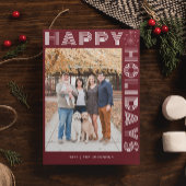 Cartes Pour Fêtes Annuelles Élégant Moderne Rétro Une Photo personnalisée Roug