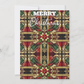 Cartes Pour Fêtes Annuelles Élégant motif à carreaux rouge vert or festif (Devant)