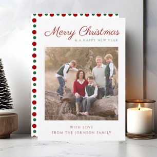 Cartes Pour Fêtes Annuelles Élégant motif rayures rouges Noël photo fêtes