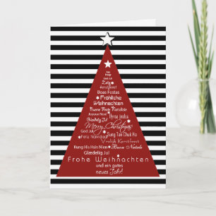Cartes Pour Fêtes Annuelles Elegant Multi-Language Merry Christmas Card