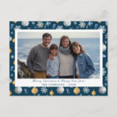 Cartes Pour Fêtes Annuelles Élégant Nautique Snowflakes & Elements Photo (Devant)