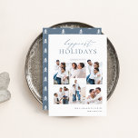 Cartes Pour Fêtes Annuelles Élégant Noël 6 Photo Collage Happiest<br><div class="desc">Partagez votre joie avec ces cartes de fin de année modernes avec 6 de vos photos préférées dans un montage en grille. "Happiest Holidays" apparaît en haut dans la calligraphie lettrée à la main et la lettrage serif classique. Personnalisez avec votre nom de famille et l'année en bas à droite....</div>