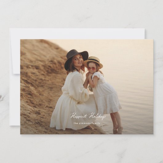 Cartes Pour Fêtes Annuelles élégant Noël abondance script photo heureux (Devant)