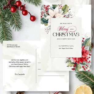 Cartes Pour Fêtes Annuelles Élégant Noël Botanique Non-Photo