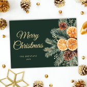 Cartes Pour Fêtes Annuelles Élégant Noël d'agrumes vert orange