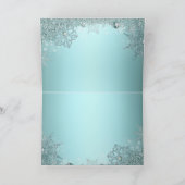 Cartes Pour Fêtes Annuelles Élégant Noël de Flambeau de neige bleu Turquoise (Intérieur)