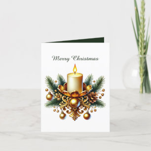 Cartes Pour Fêtes Annuelles Élégant Noël doré ajouter message bougie