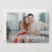 Cartes Pour Fêtes Annuelles Élégant Noël élégant moderne Couple Photo Rouge (Devant)