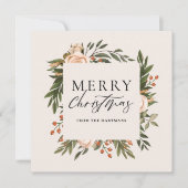 Cartes Pour Fêtes Annuelles Élégant Noël en terre cuite florale Boho (Devant)