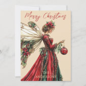 Cartes Pour Fêtes Annuelles Élégant Noël Forestcore Fée Vacances (Devant)