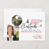 Cartes Pour Fêtes Annuelles Élégant Noël immobilier Salutation (Devant / Derrière)