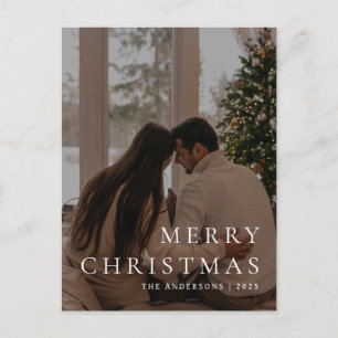 Cartes Pour Fêtes Annuelles Élégant Noël minimal   Famille moderne 1 photo