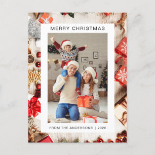 Cartes Pour Fêtes Annuelles Élégant Noël minimal Famille moderne 1 photo
