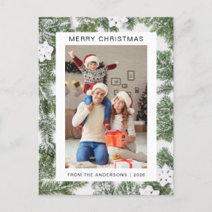 Cartes Pour Fêtes Annuelles Élégant Noël minimal Famille moderne 1 photo