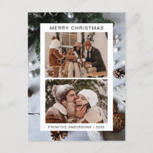 Cartes Pour Fêtes Annuelles Élégant Noël minimal Famille moderne 2 Photo