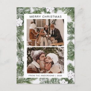 Cartes Pour Fêtes Annuelles Élégant Noël minimal Famille moderne 2 Photo
