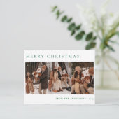 Cartes Pour Fêtes Annuelles Élégant Noël minimal | Famille moderne 3 Photo (Debout devant)